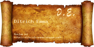 Ditrich Emma névjegykártya