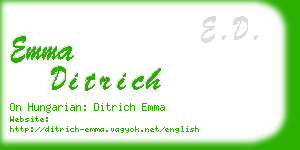 emma ditrich business card